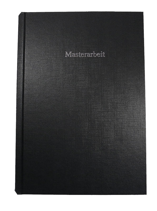 Bucheinband Hardcover ST, Prägung MASTERARBEIT, schwarz
