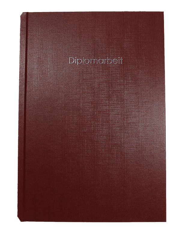 Bucheinband Hardcover ST, Prägung DIPLOMARBEIT, bordeaux