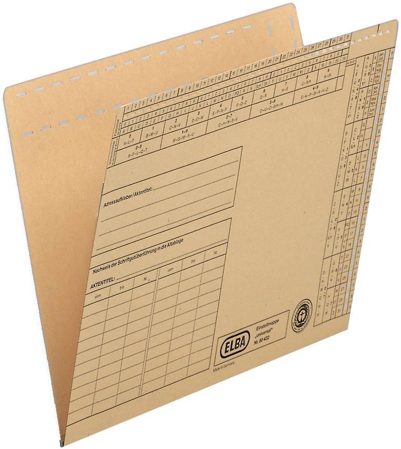 804325893414be62a4 ELBA Einstellmappe, mit Organisationsdruck, Natronkarton