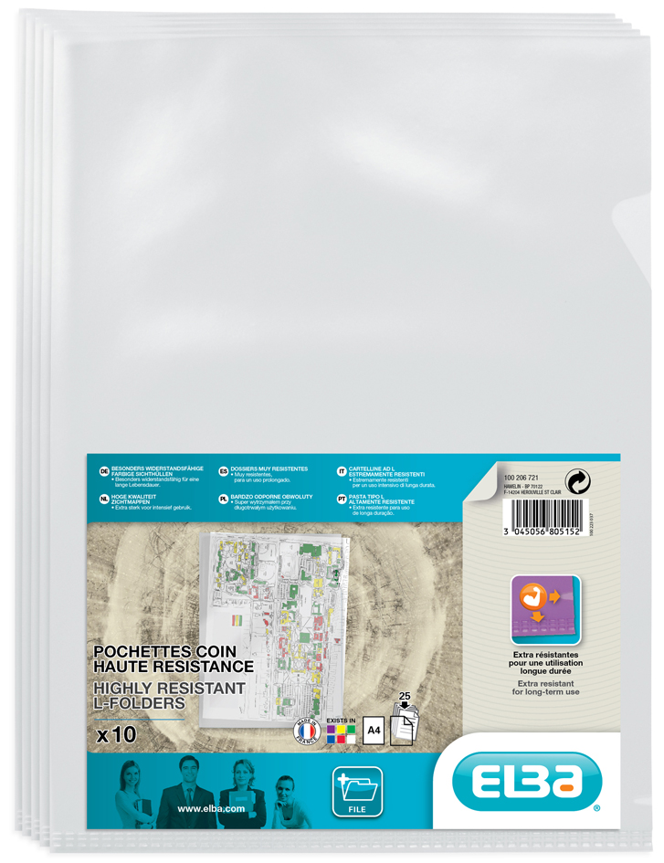 61039646 ELBA Sichthüllen, transparent, DIN A4, aus PVC, farblos