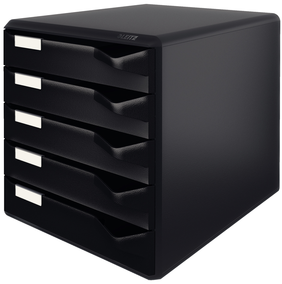 5293009558936580dfd2d LEITZ Schubladenbox Post-Set, 5 Schübe, lichtgrau/schwarz