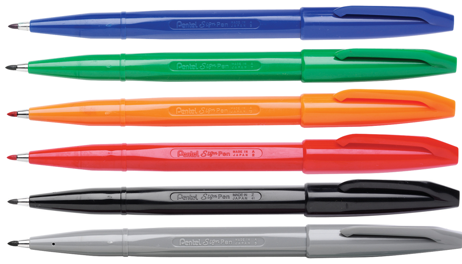 S520-A-N5893275f2331b PentelArts Faserschreiber Sign Pen S520, braun