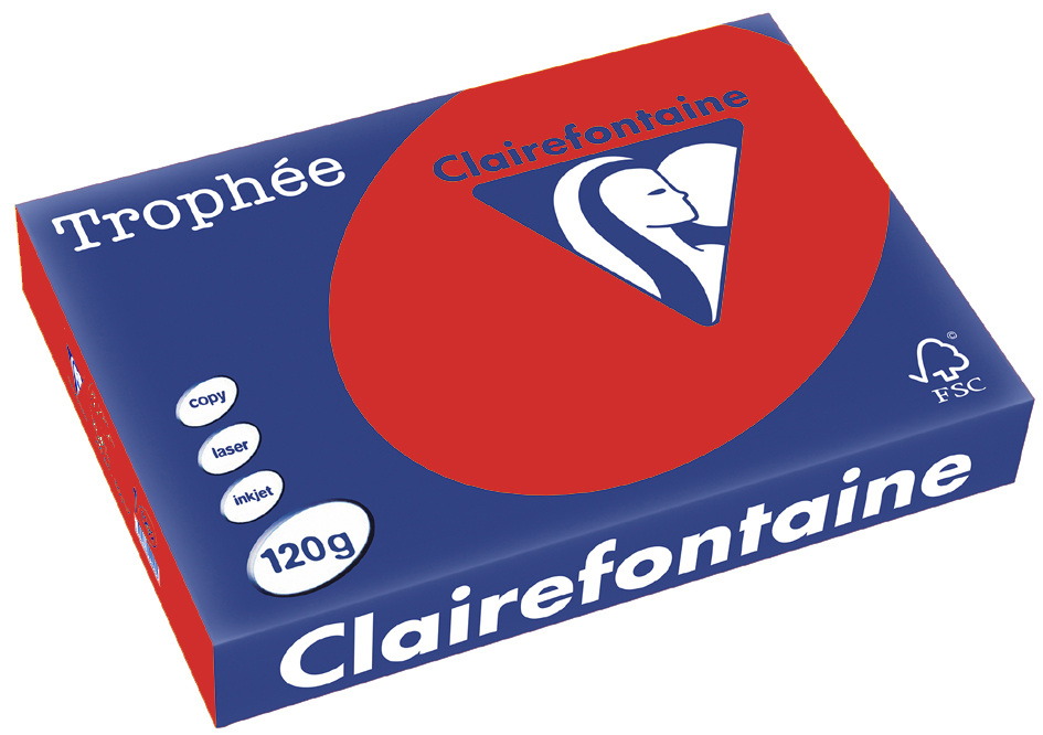 3453ecb9b16ff6b6d959955312a4ab8b Clairefontaine Trophée Papier 1218C, A4, 120 g/m² - kirschrot - kirschrot