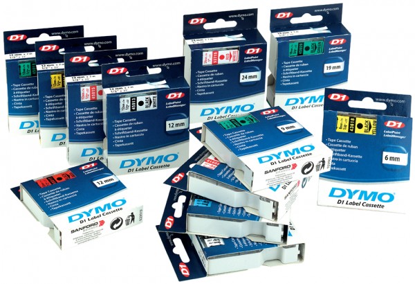 DYMO D1 Schriftbandkassette schwarz auf weiß 9 mm/7,0 m