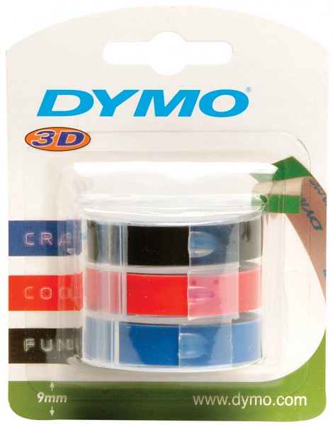 DYMO Prägeband 3D, 9 mm breit, 3 m lang, rot, glänzend