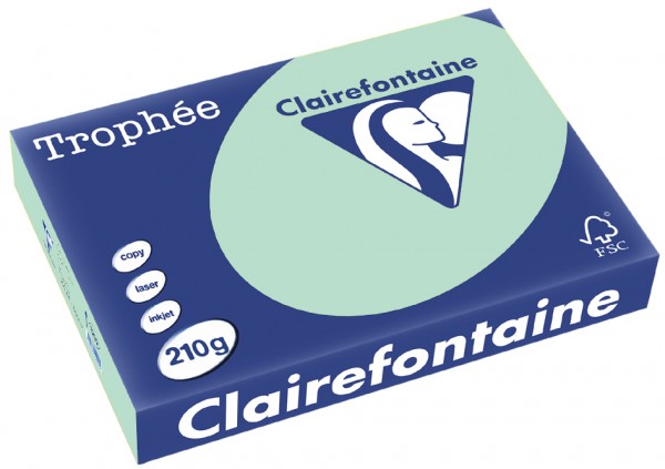 Clairefontaine Trophée Papier 2223C, A4, 210 g/m² - hellgrün - hellgrün