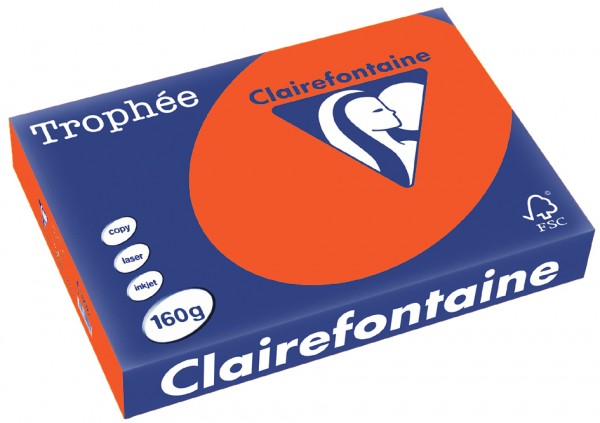 Clairefontaine Trophée Papier 1765C, A4, 160 g/m² - orange - orange