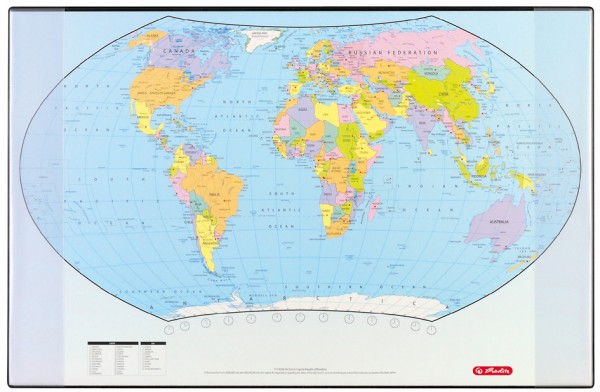 herlitz Schreibunterlage mit politischer Weltkarte