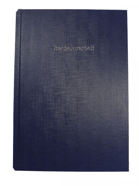 Bucheinband Hardcover ST, Prägung BACHELORARBEIT, blau - blau - Bachelorarbeit