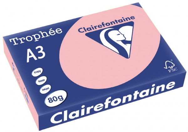 Clairefontaine Trophée Papier 1888C, A3, 80 g/m² - rosa - rosa