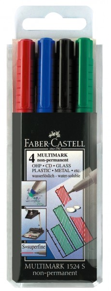 FABER-CASTELL NonPermanent-Marker MULTIMARK M, 4er Etui