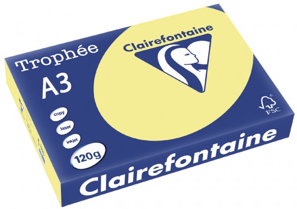 Clairefontaine Trophée Papier 1307C, A3, 120 g/m² - hellgelb - hellgelb