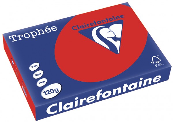 Clairefontaine Trophée Papier 1218C, A4, 120 g/m² - kirschrot - kirschrot