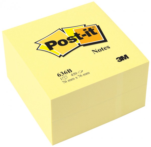 Post-it Haftnotiz-Würfel, 76 x 76 mm, gelb