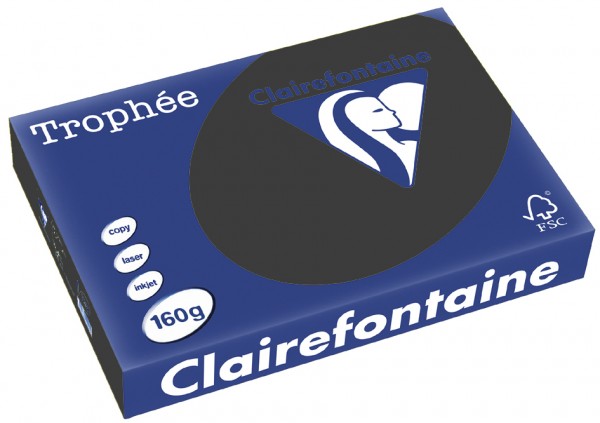 Clairefontaine Trophée Papier 1001C, A4, 160 g/m² - schwarz - schwarz