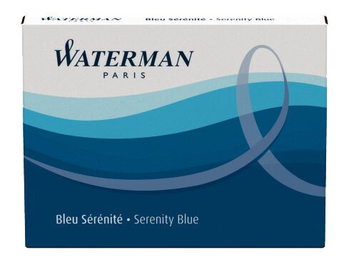 WATERMAN Standard Tintenpatronen, blau, löschbar, im Blister