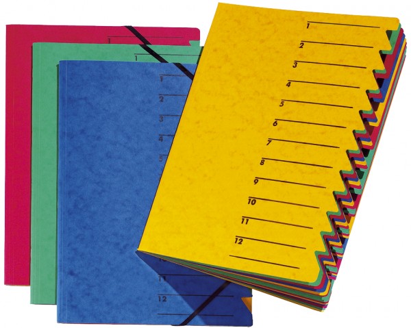 PAGNA Ordnungsmappe ´EASY´, DIN A4, Karton, 12 Fächer, gelb
