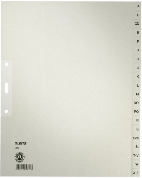 LEITZ Tauenpapier-Register, A-Z, A4 Überbreite, halbe Höhe