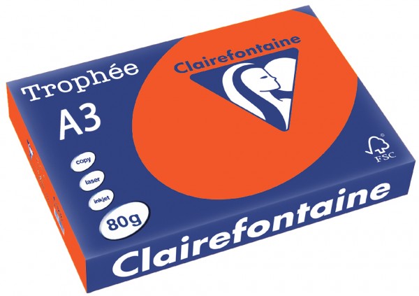 Clairefontaine Trophée Papier 1762C, A3, 80 g/m² - orange - orange