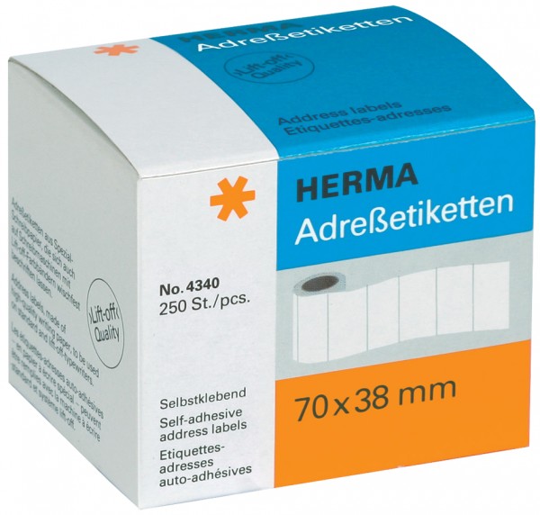 HERMA Adress-Etiketten, 70 x 38 mm, endlos, weiß