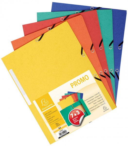 EXACOMPTA Sammelmappe Promo-Pack 7+3, A4, farbig sortiert