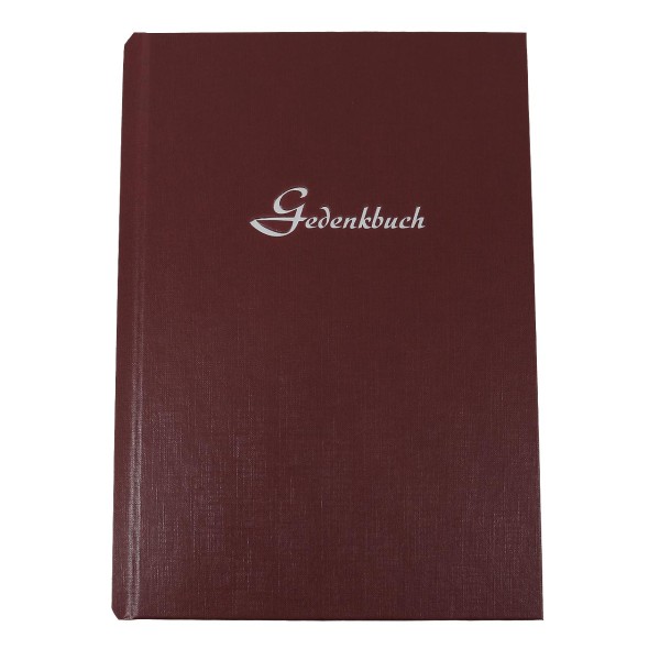 Bucheinband Hardcover, Prägung Gedenkbuch, bordeaux - bordeaux - Gedenkbuch