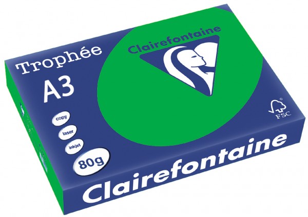 Clairefontaine Trophée Papier 1992C, A3, 80 g/m² - billardgrün - billardgrün
