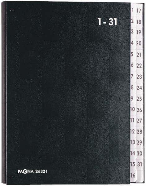 PAGNA Pultordner, DIN A4, 31 Fächer, 1 - 31, schwarz