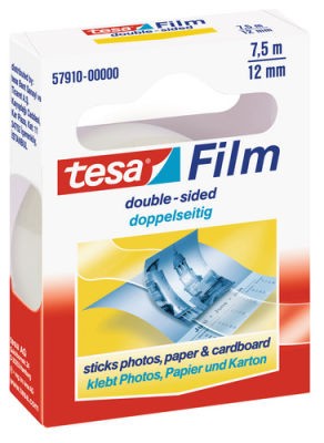 tesa Film, doppelseitig, transparent, 12 mm x 7,5 m