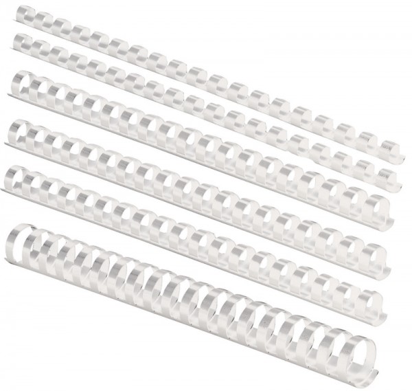 Plastikbinderücken Kunststoff Binderücken Bindegerät 8mm max 45 Blatt weiß 