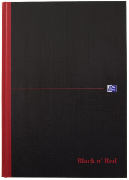Oxford Black n´ Red Notizbuch - gebunden, DIN A4, liniert