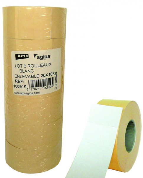 agipa Etiketten für Preisauszeichner, 26 x 16 mm, weiß