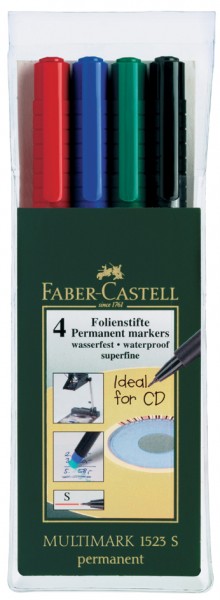 FABER-CASTELL Permanent-Marker MULTIMARK M, 4er Etui