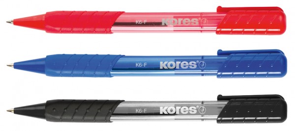 Kores Einweg-Druckkugelschreiber K-PEN K6, schwarz, F