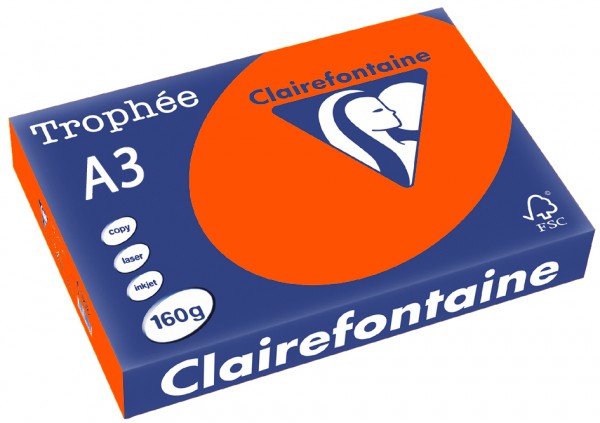 Clairefontaine Trophée Papier 1031C, A3, 160 g/m² - ziegelrot - ziegelrot