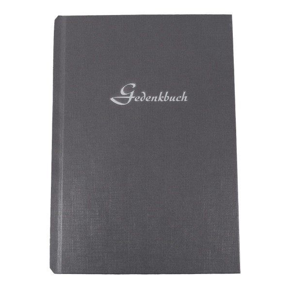 Bucheinband Hardcover, Prägung Gedenkbuch, grau - grau - Gedenkbuch