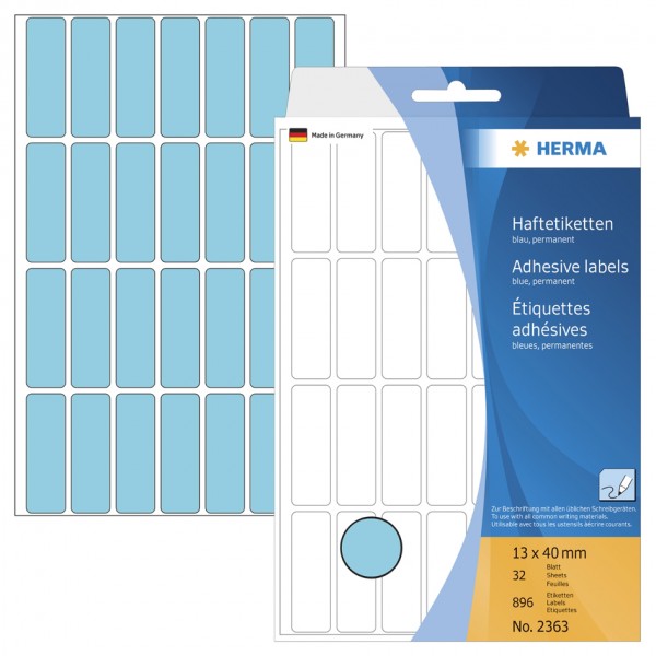 HERMA Vielzweck-Etiketten, 13 x 40 mm, blau, Großpackung