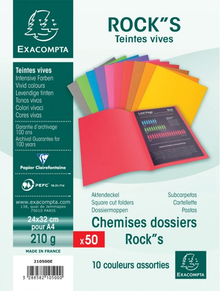 EXACOMPTA Aktendeckel ROCK´S, 210 g/qm, farbig sortiert