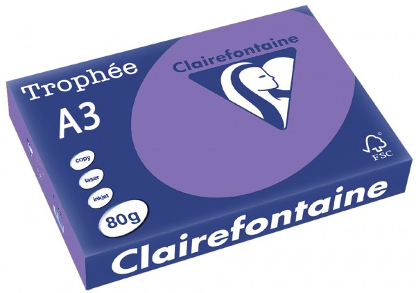 Clairefontaine Trophée Papier 1897C, A3, 80 g/m² - violett - violett