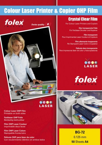 FOLEX Color-Laserfolie BG-72, DIN A4, transparent