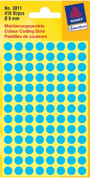 AVERY Zweckform Markierungspunkte, Durchm. 8 mm, blau