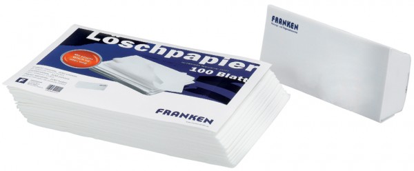 FRANKEN Löschpapier für Tafelwischer Z1921, 100 Blatt
