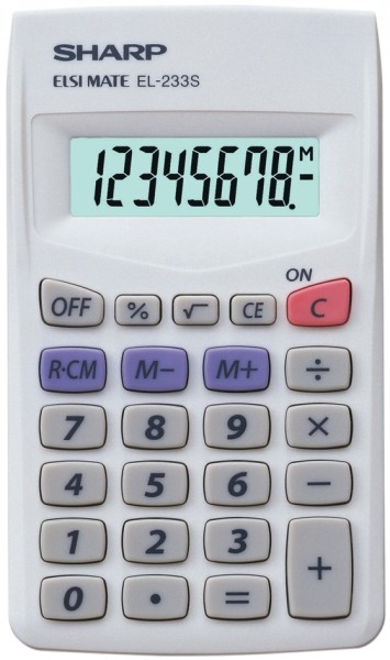 SHARP Taschenrechner EL-233 S, Batteriebetrieb