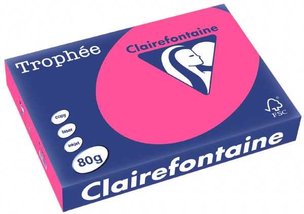 Clairefontaine Trophée Papier 2973C, A4, 80 g/m² - neonrosa - neonrosa