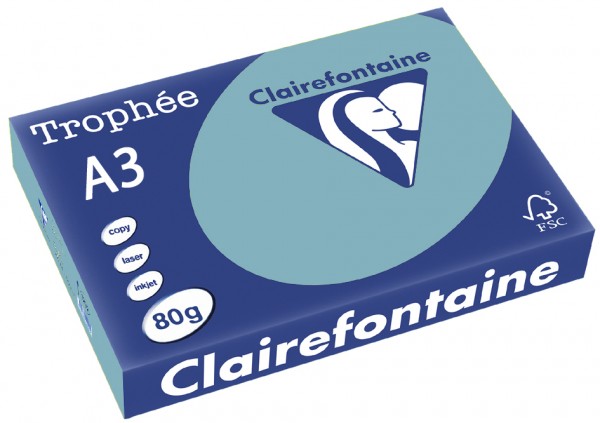 Clairefontaine Trophée Papier 1889C, A3, 80 g/m² - blau - blau
