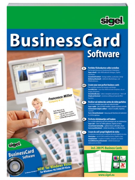 sigel BusinessCard Software ´Deutsch´, für Visitenkarten