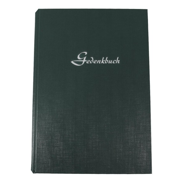 Bucheinband Hardcover, Prägung Gedenkbuch, grün - grün - Gedenkbuch