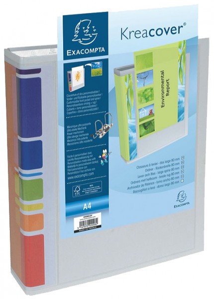 EXACOMPTA Präsentations-Ordner, PVC, 80 mm, A4, weiß