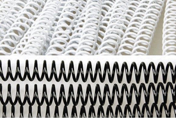 PVC Spiral Coil Binderücken, 4:1 Teilung, 6 mm - schwarz - schwarz