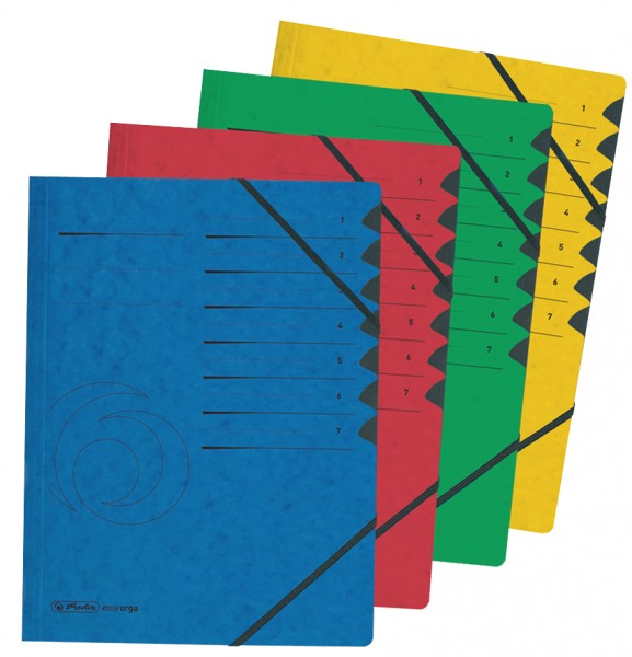 herlitz Ordnungsmappe easyorga, A4, Karton, 12 Fächer, gelb